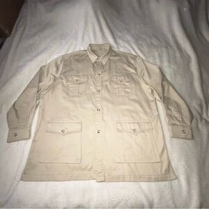 LL Bean Beige Long Tan Safari Field Shirt Hunting jacket size XXXL